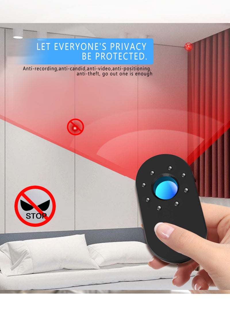 Hidden Camera Detectors Camera Detector Spy Camera Finder, Infrared Detector, Hotel Anti-Peeping Tool, Office, Bathroom, Surveillance Camera Detector Convenient to Carry (Black) - Image 1